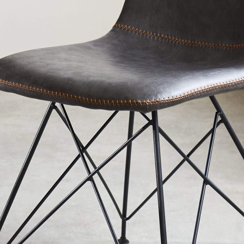 Dining room chair Viano Dimehouse Anthracite LxWxH 64x61x52 Faux leather Detail photo frame