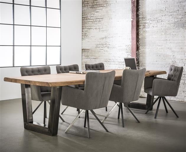 Dining table Tristan DH Interior Acacia LxWxH 308x117x10 Acacia wood Atmospheric photo diagonal front view