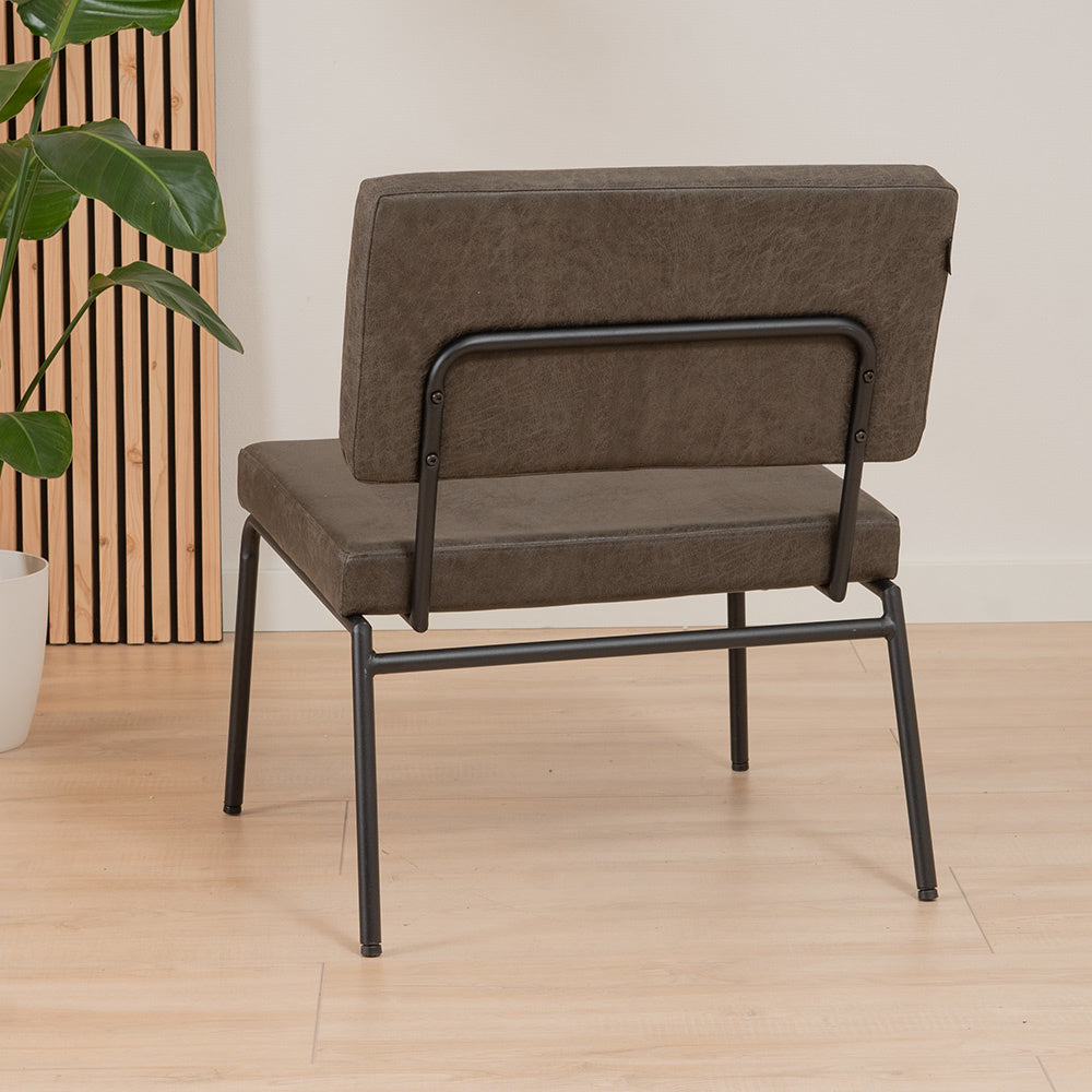 Industrial armchair Espen anthracite eco-leather - image 4