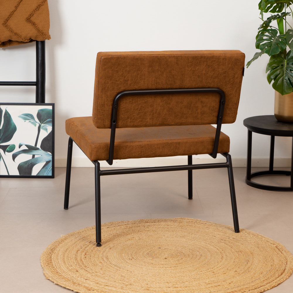 Industrial armchair Espen cognac eco-leather - image 4