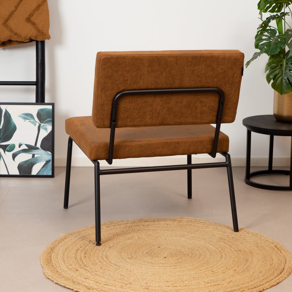 Industrial armchair Espen cognac eco-leather - image 4