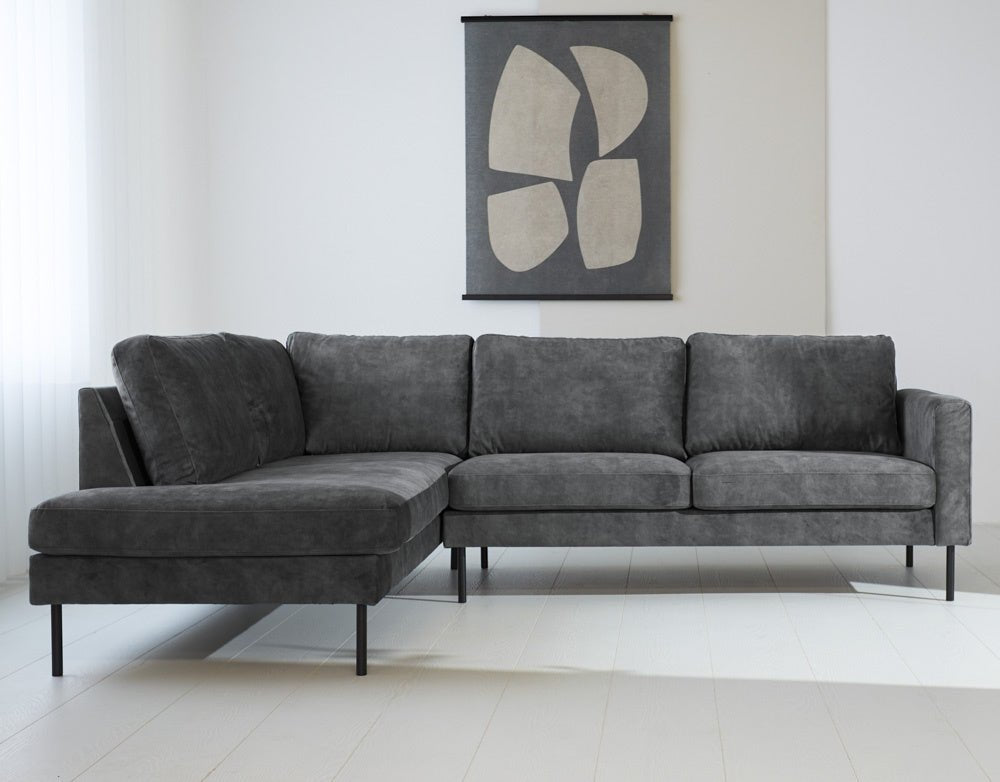 Sofa Gaya DeGeBe Anthracite Fabric Atmospheric photo front view