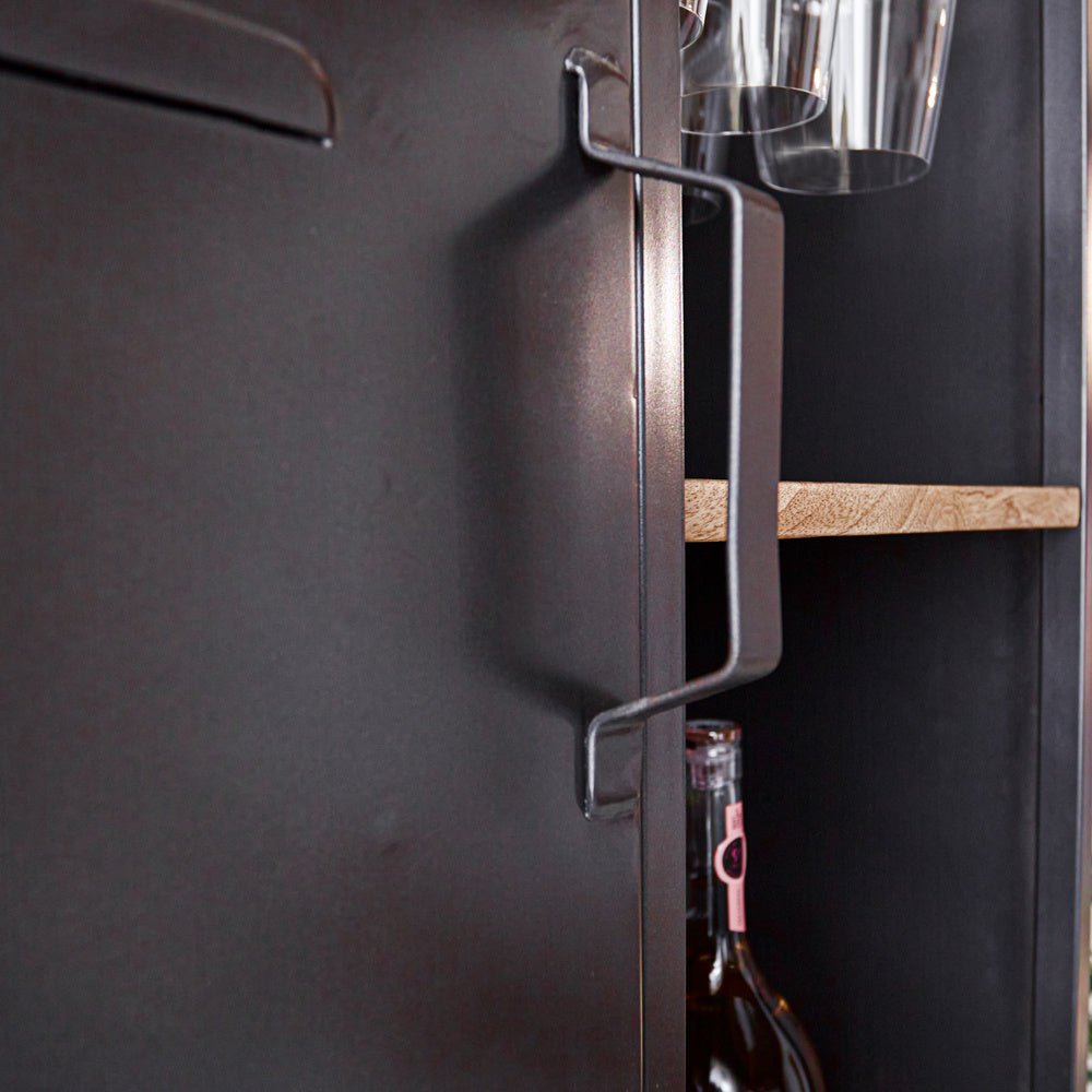 Wine cabinet Nero Dimehouse Brown LxWxH 183x72x42 Mango wood Atmospheric photo detail