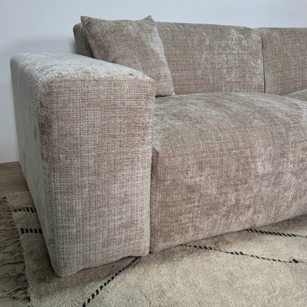 Corner sofa Wayne Chenille Taupe 260cm - Left & Right Mountable