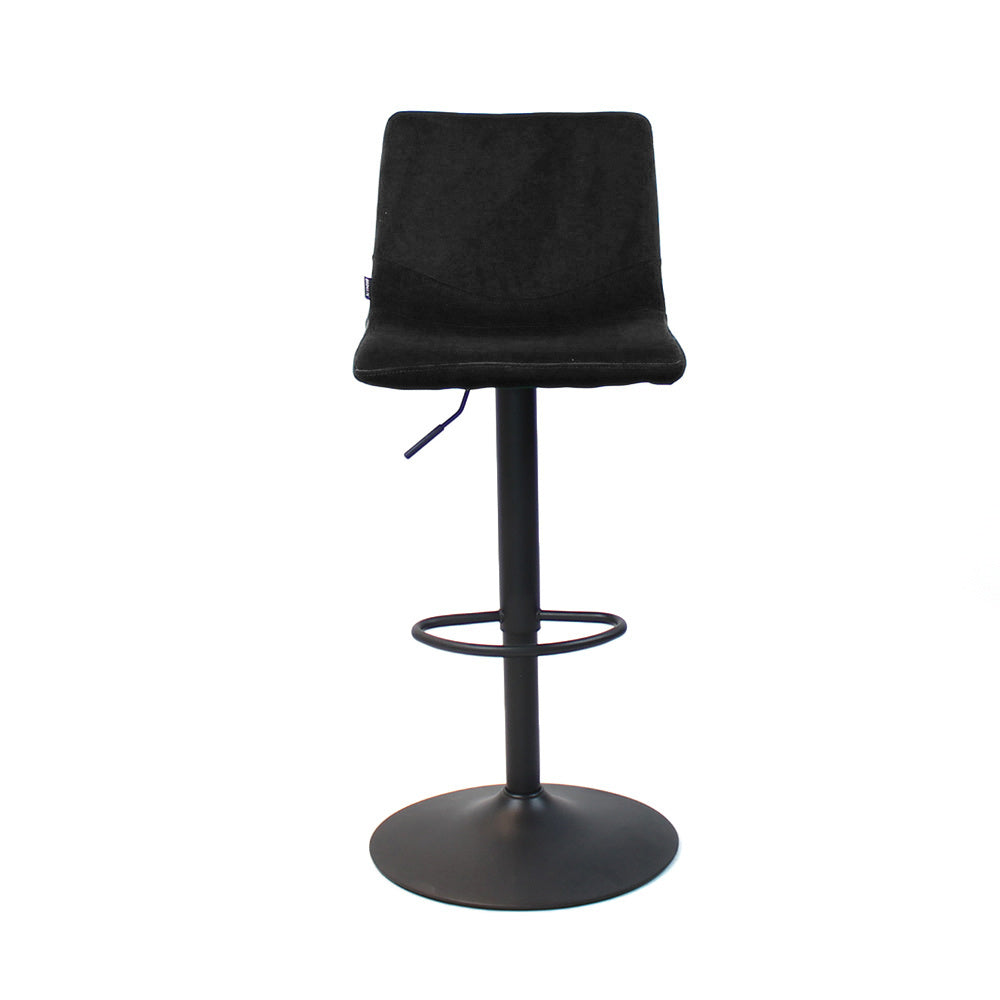 Velvet bar stool Frenkie black 60-76 cm, 45 cm wide