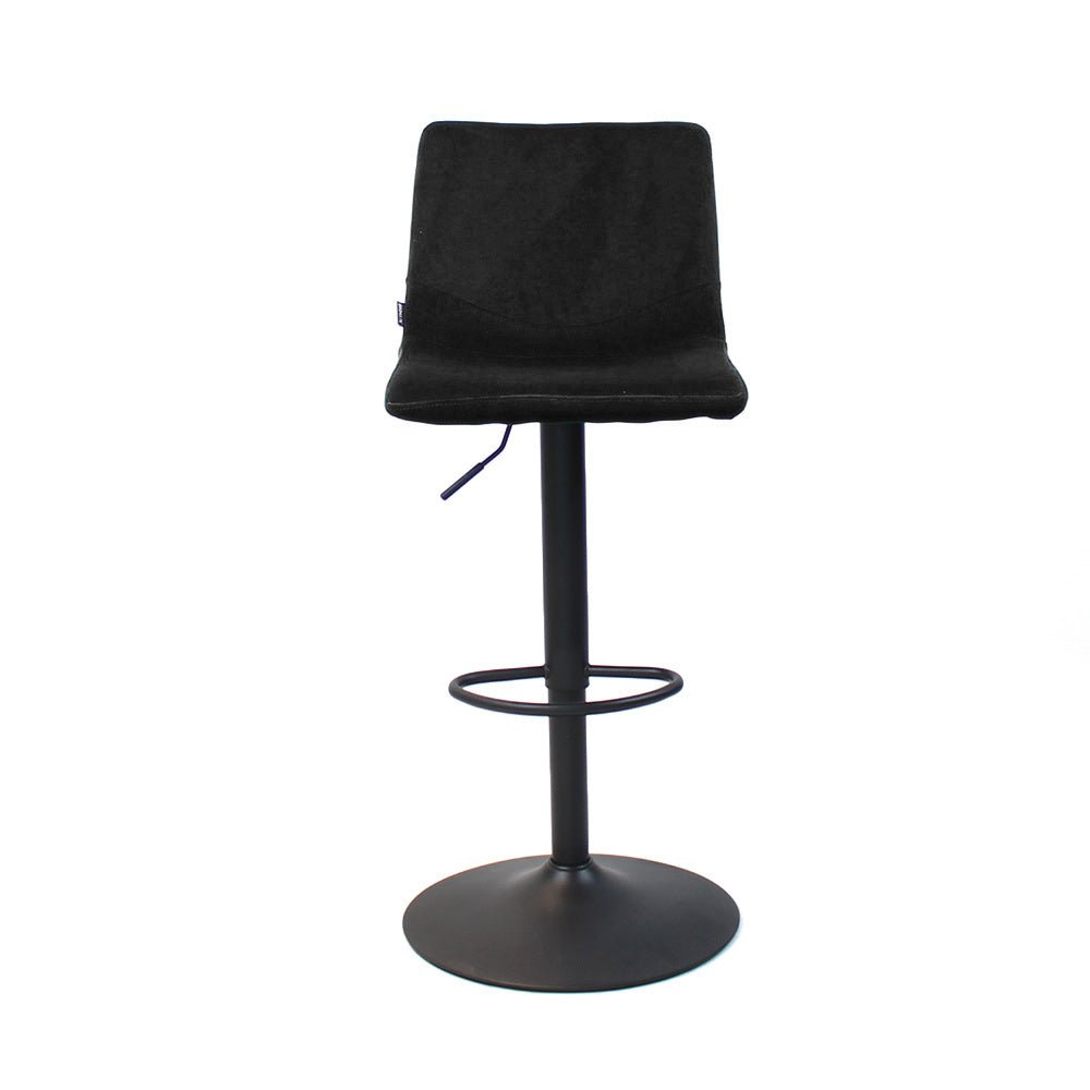 Velvet bar stool Frenkie black 60-76 cm, 45 cm wide