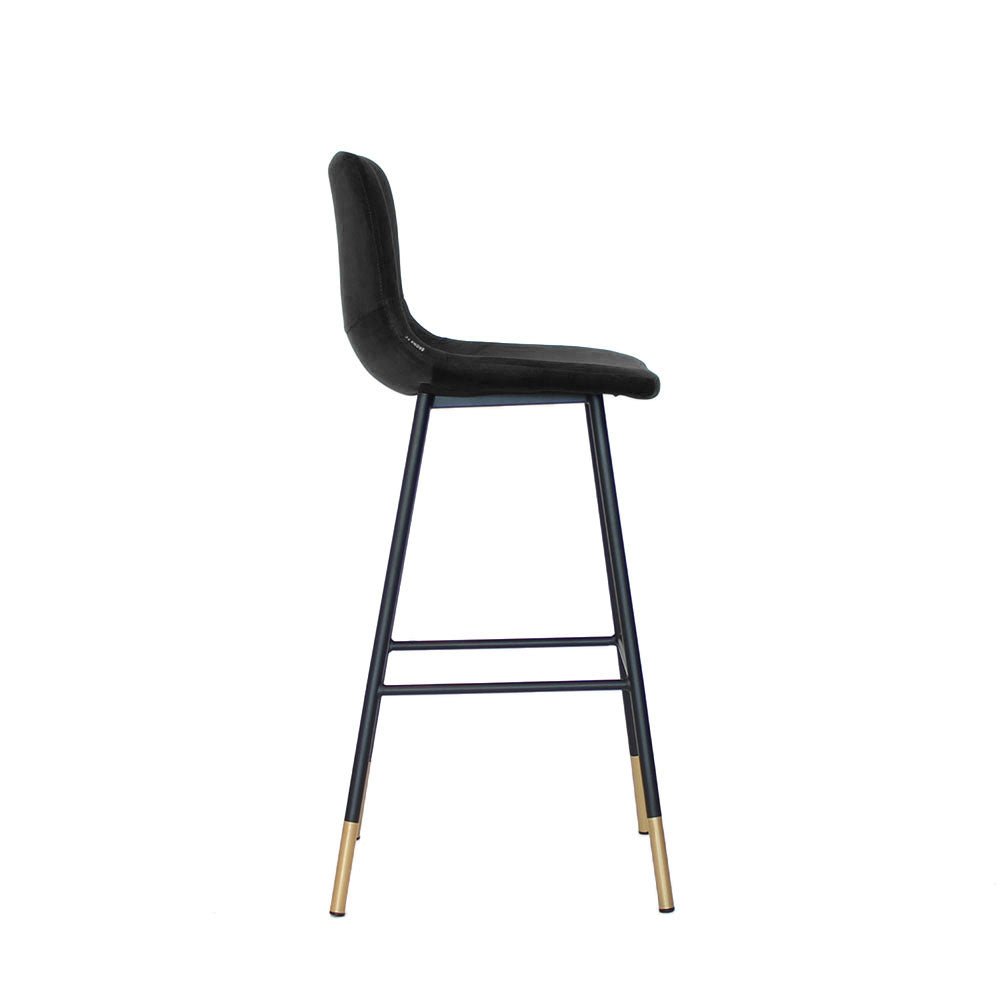Velvet bar stool Mikky black 65-78 cm, 46 cm wide