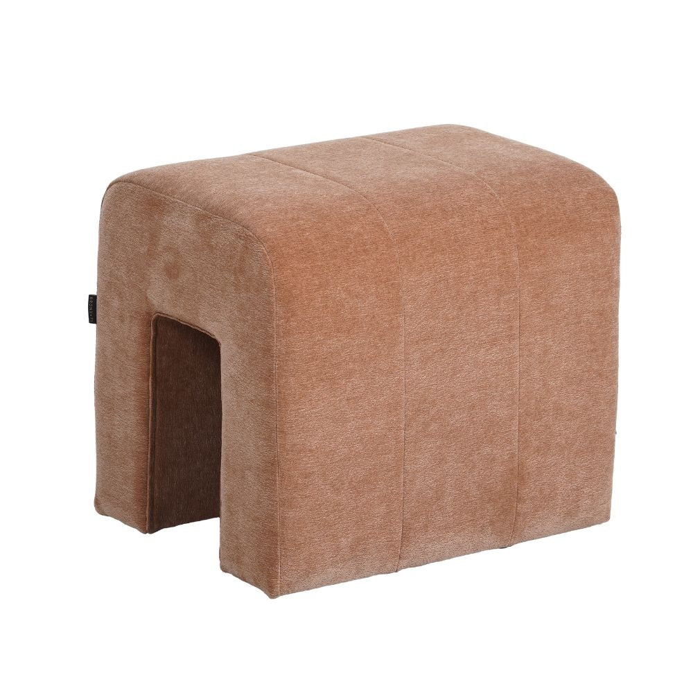 Modular stool Seth chenille terracotta Recycled polyester