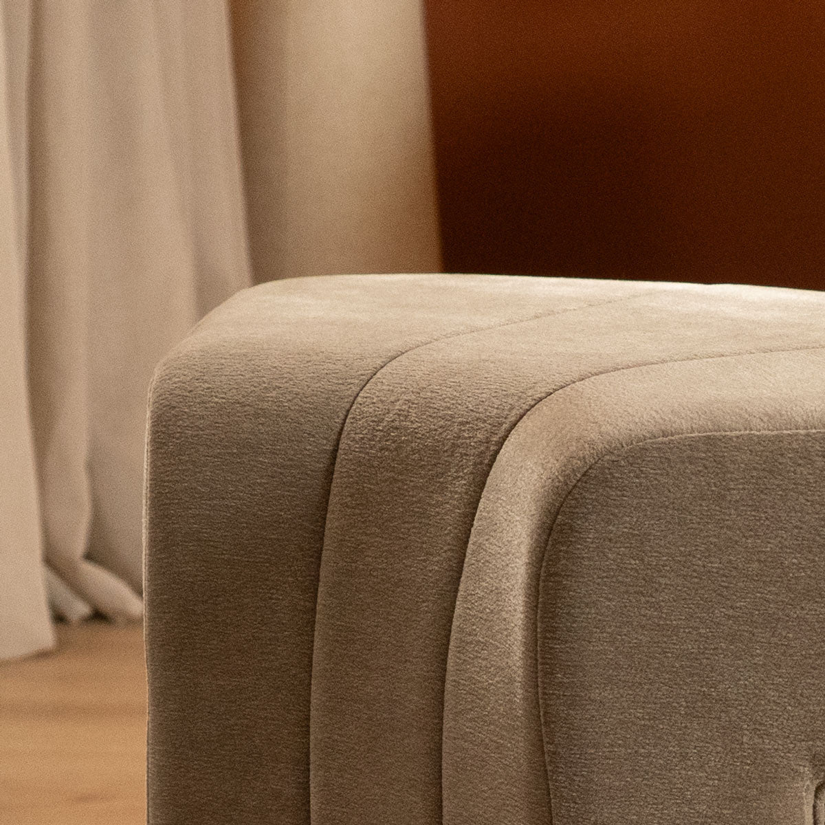Modulaire hoekhocker Seth chenille taupe