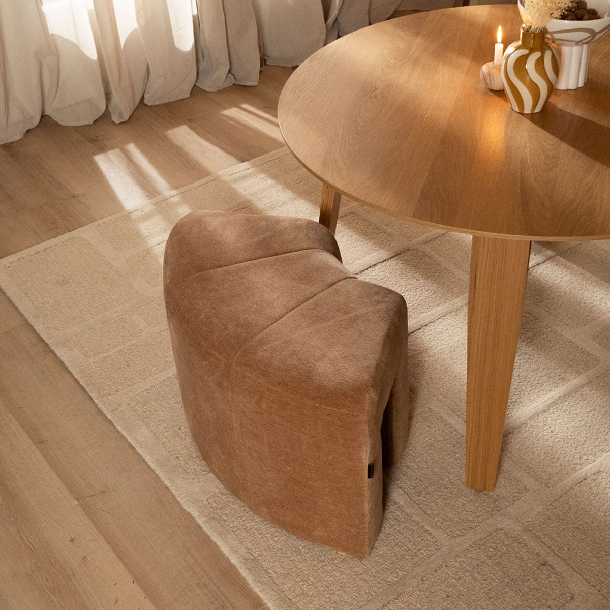 Modulaire hoekhocker Seth chenille terracotta