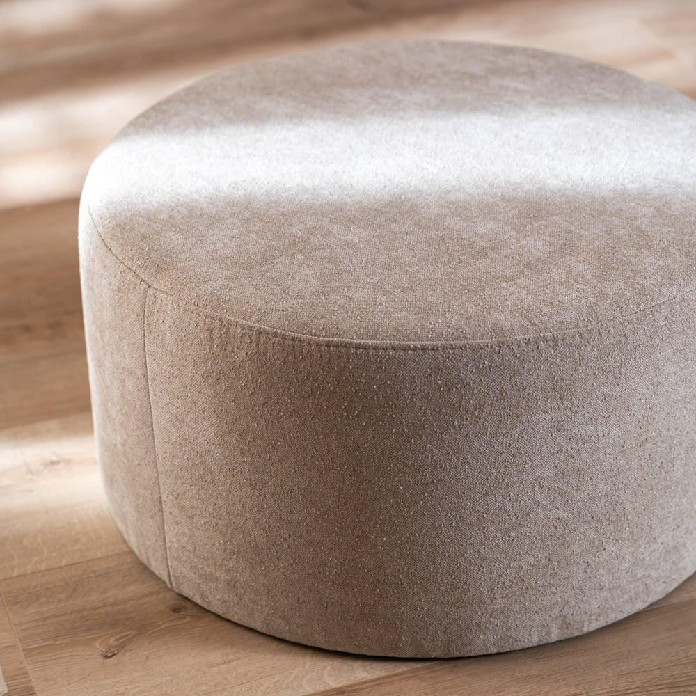 Poef Blair rond chenille beige ø70 cm