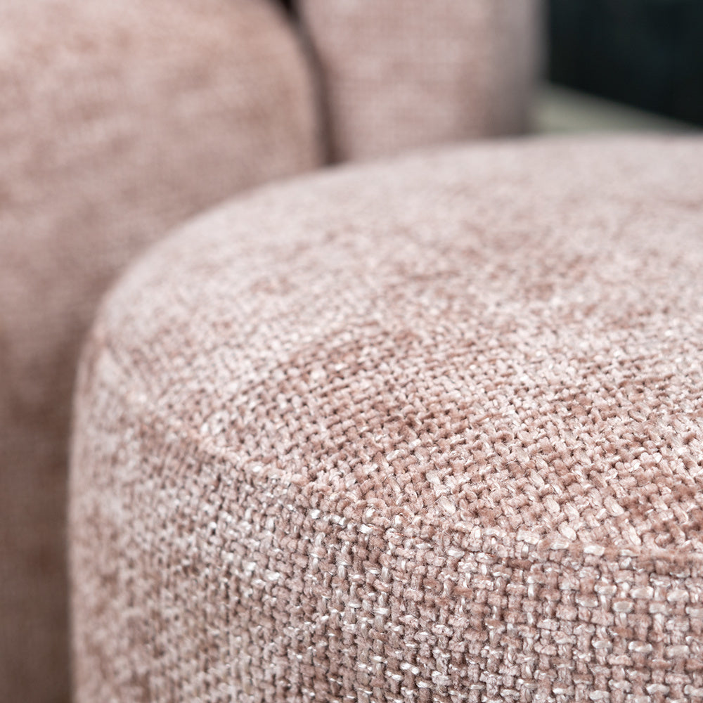 Pouf Feline chenille fabric pink Chenille, polyester