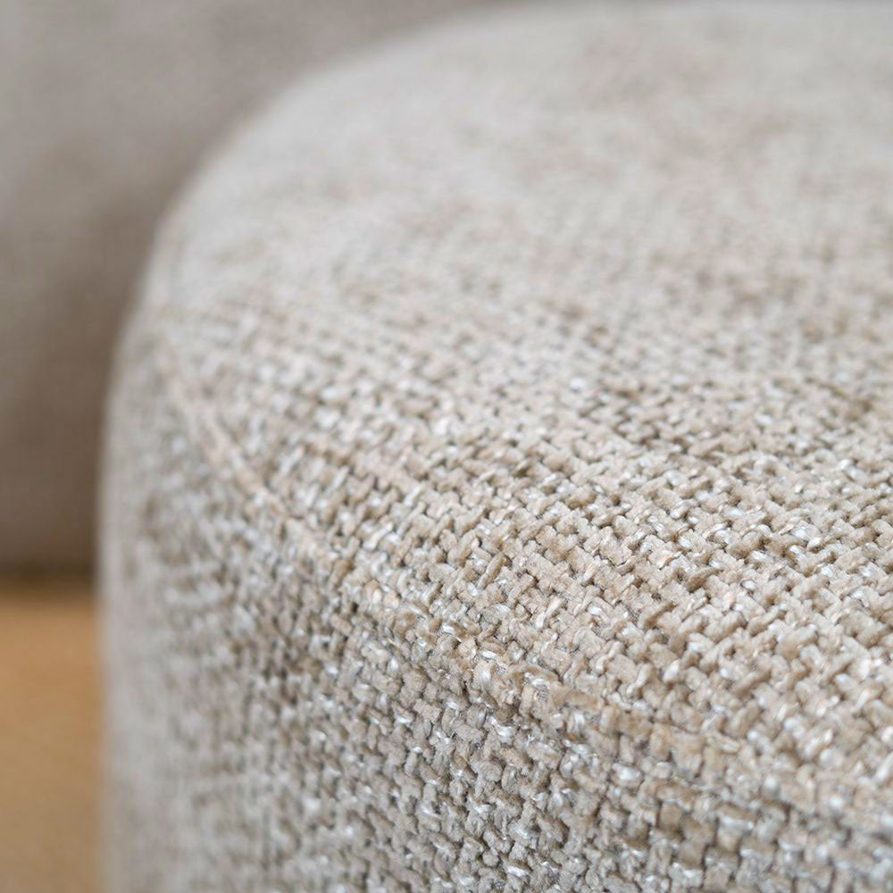 Pouf Feline chenille fabric taupe Chenille, polyester