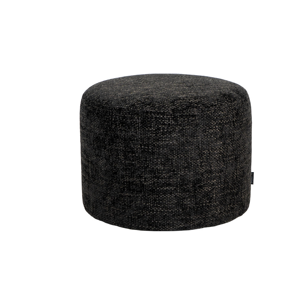 Pouf Feline chenille fabric black Chenille, polyester