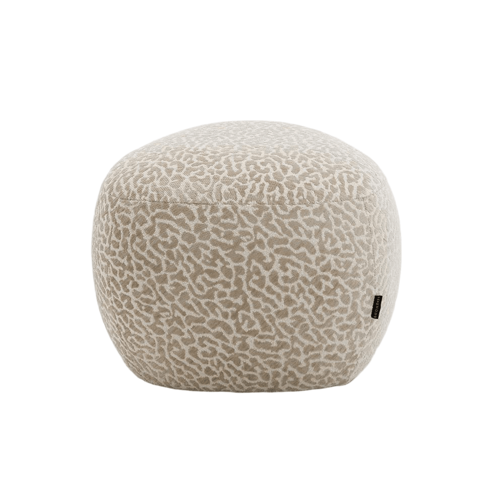 Poef Fenna taupe leopard Velvet