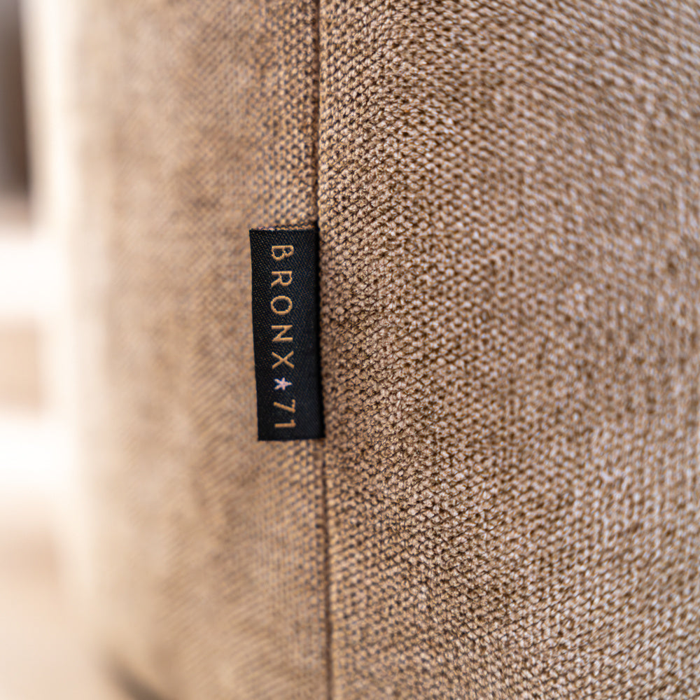Pouf Scandinavian Myles fabric mottled taupe Polyester