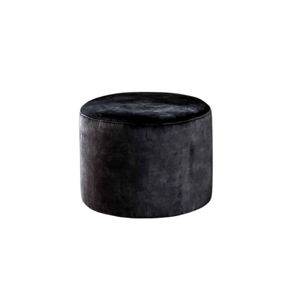 Pouf Scandinavian Myles fabric mixed black Polyester
