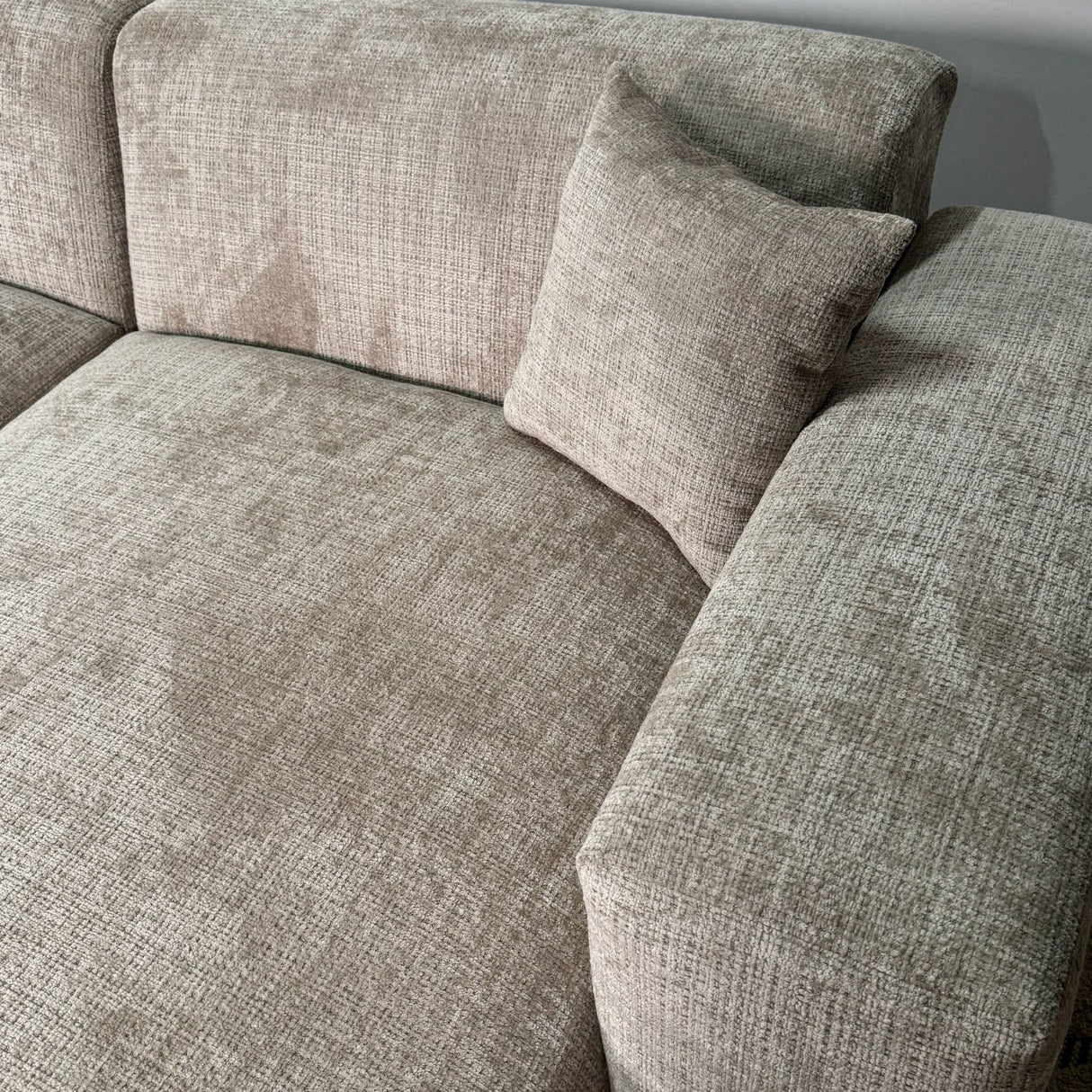 Corner sofa Wayne Chenille Taupe 260cm - Left & Right Mountable
