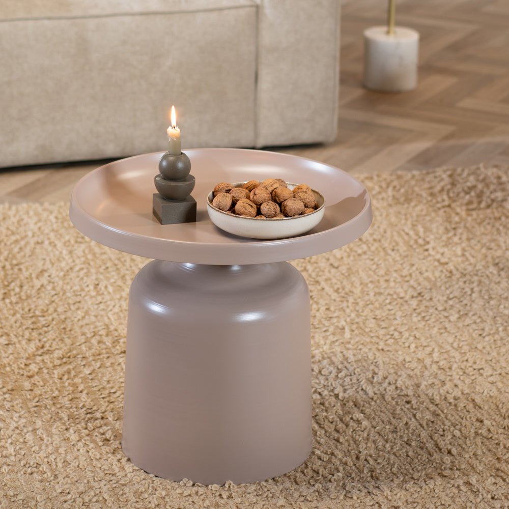 Coffee table Donna round metal taupe - image 3