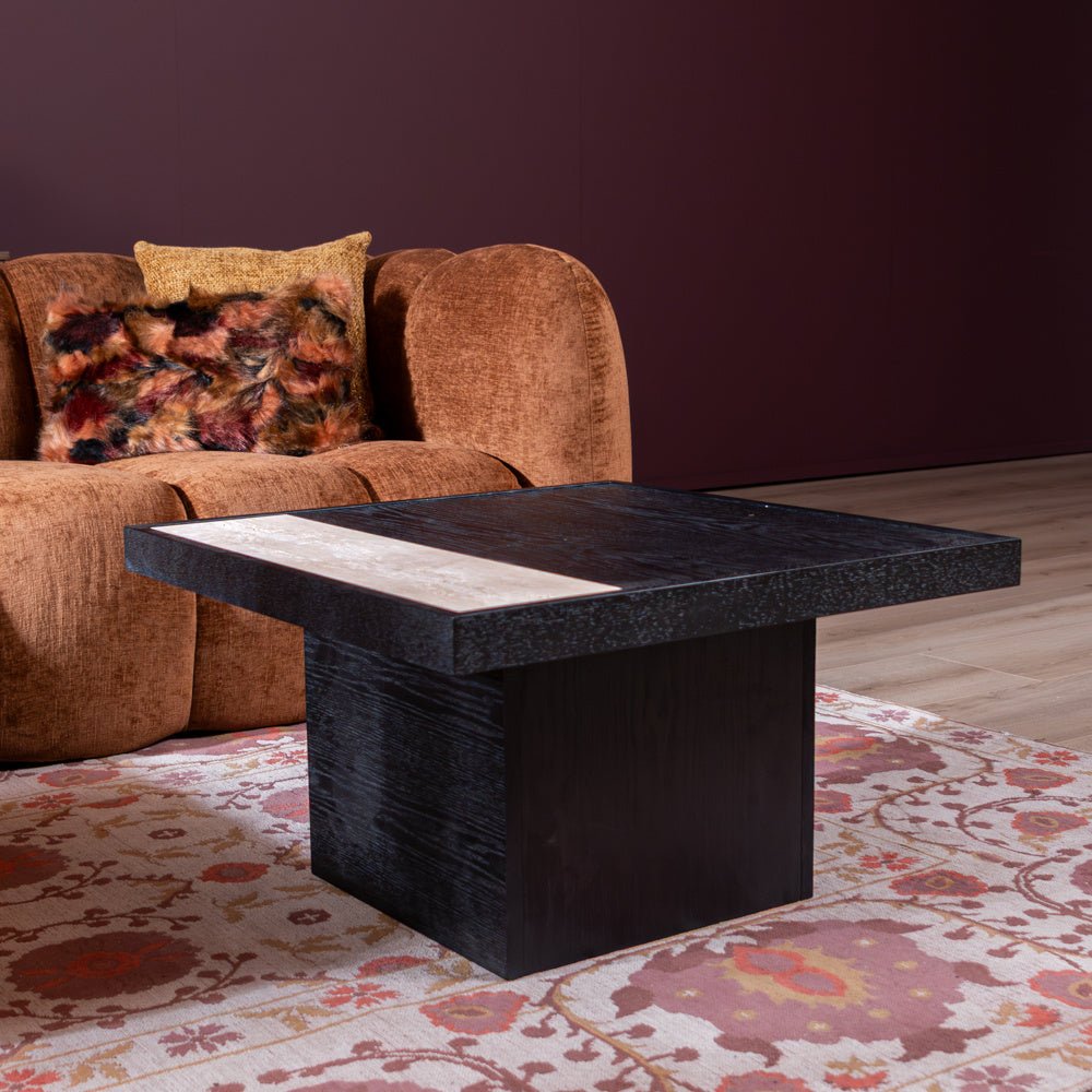 Salontafel Java 70x70 cm zwart eiken Eikenfineer
