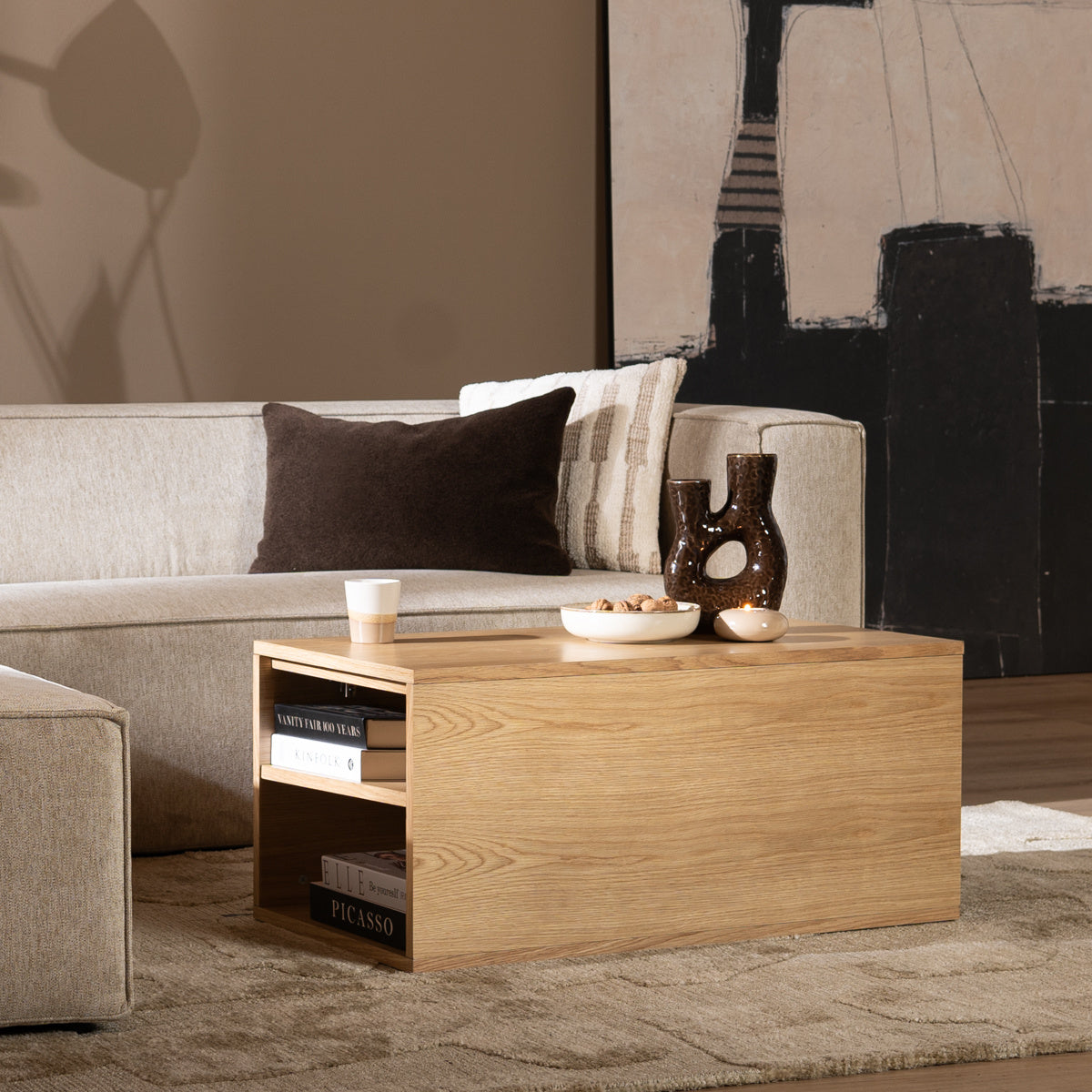 Jaxx side table 88x46 cm clear oak oak veneer