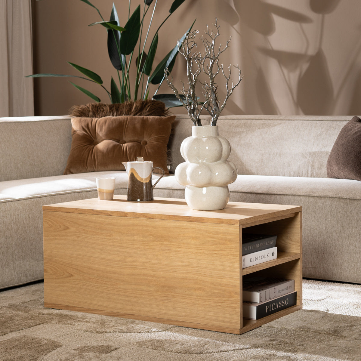 Jaxx side table 88x46 cm clear oak oak veneer