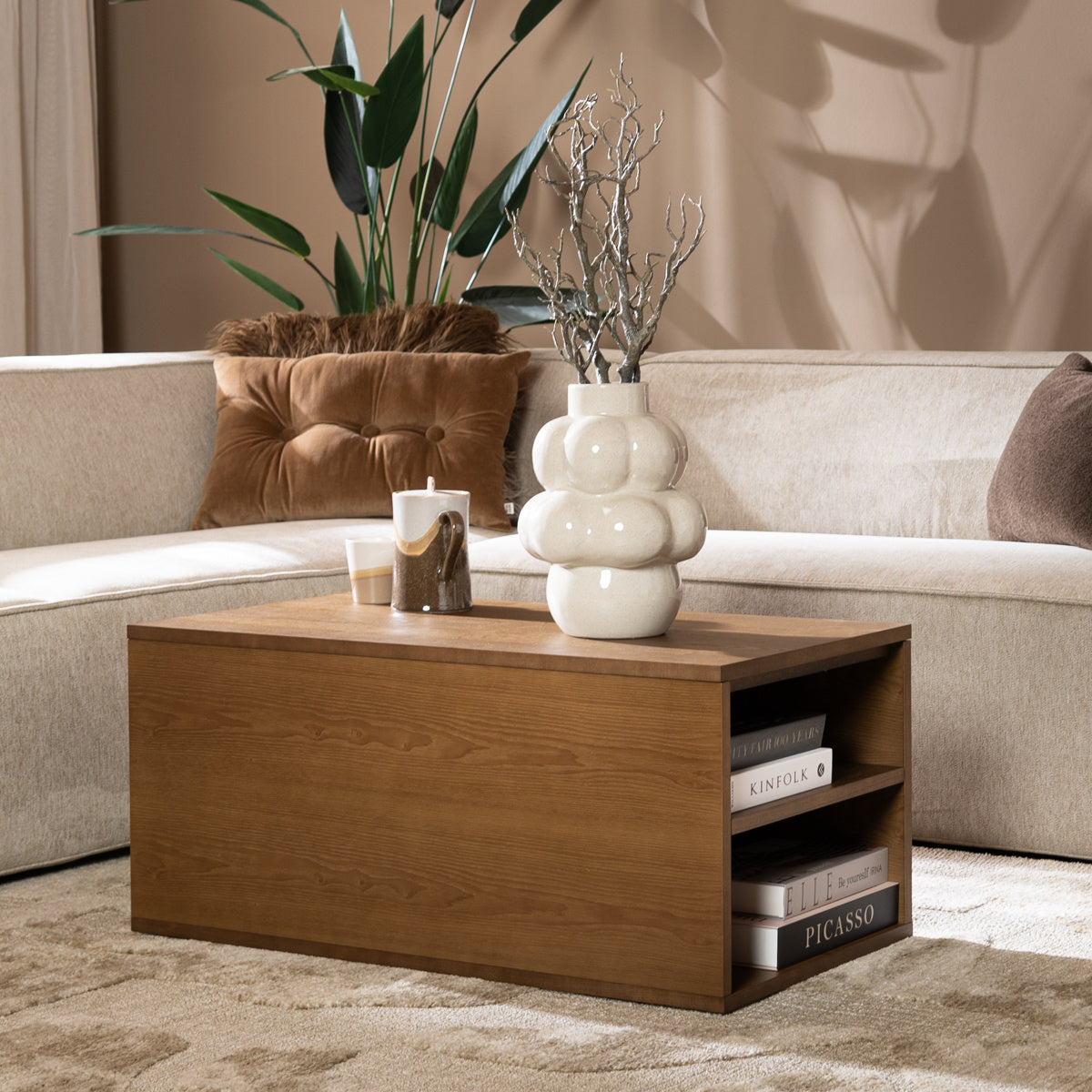 Side table Jaxx rustic oak 88x46 cm oak veneer