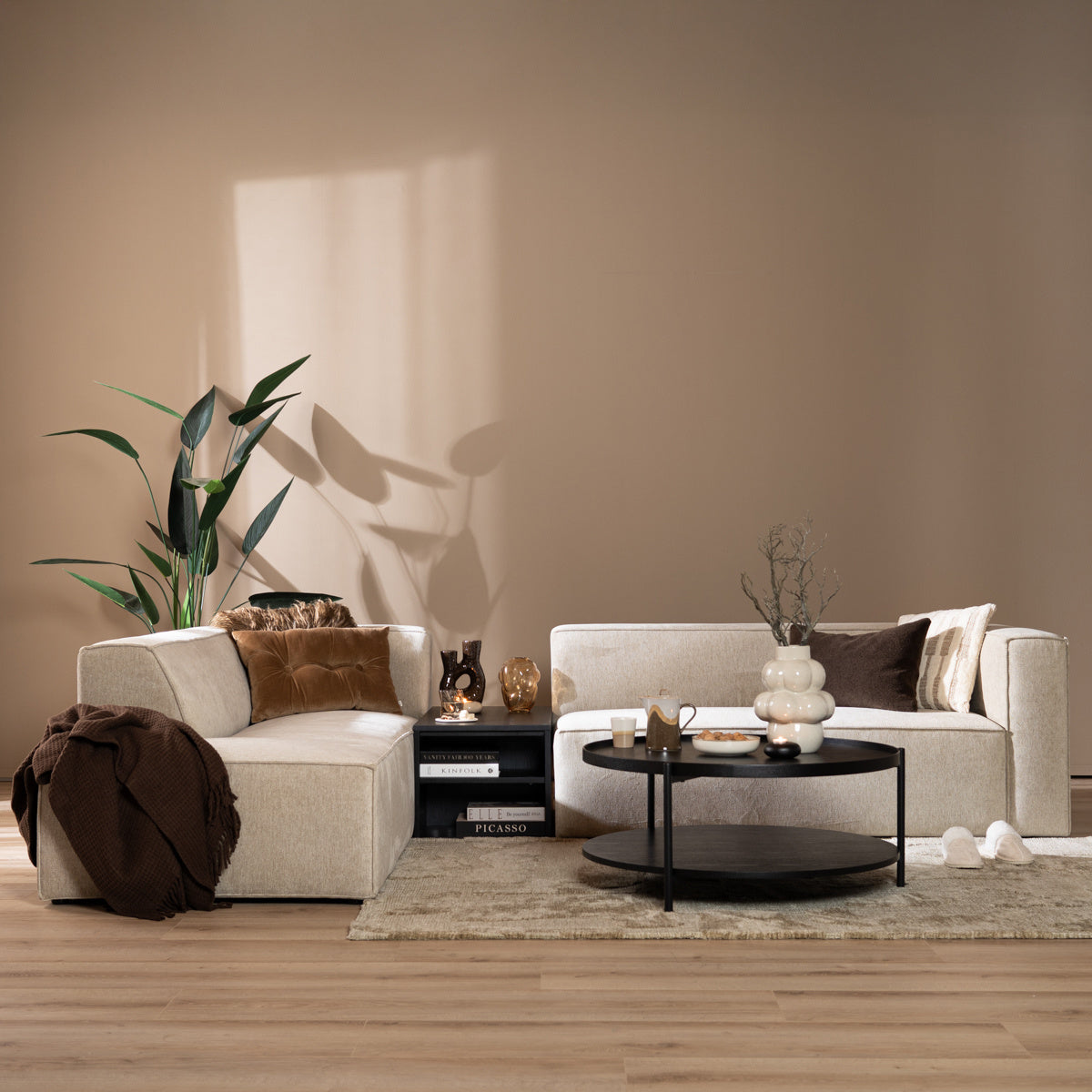 Side table Jaxx black oak 88x46 cm oak veneer