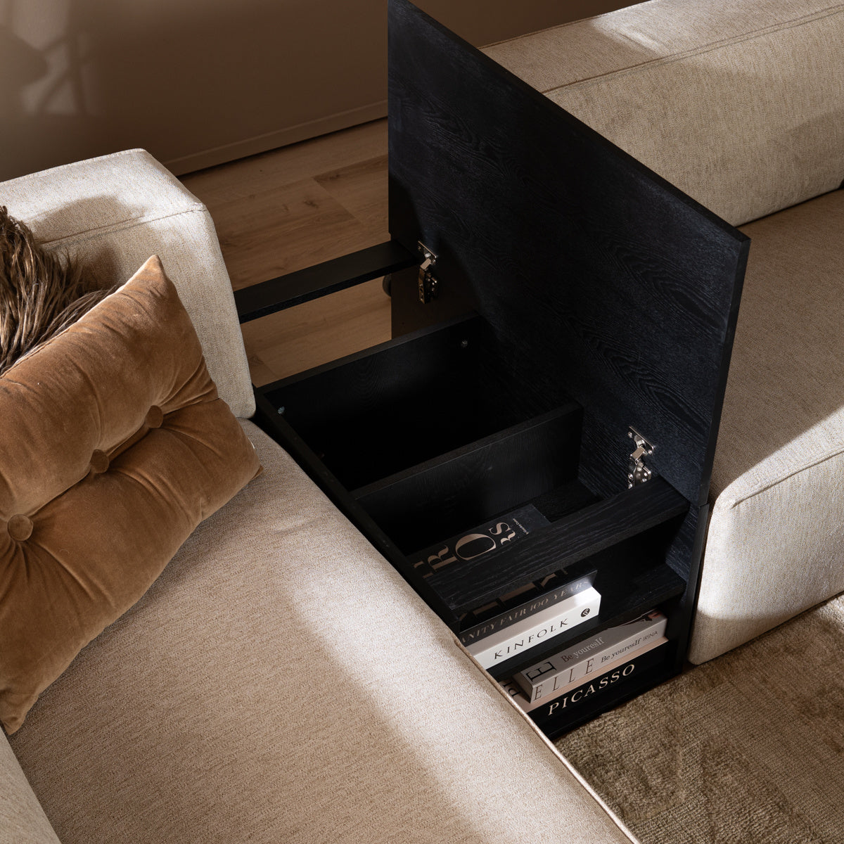 Side table Jaxx black oak 88x46 cm oak veneer