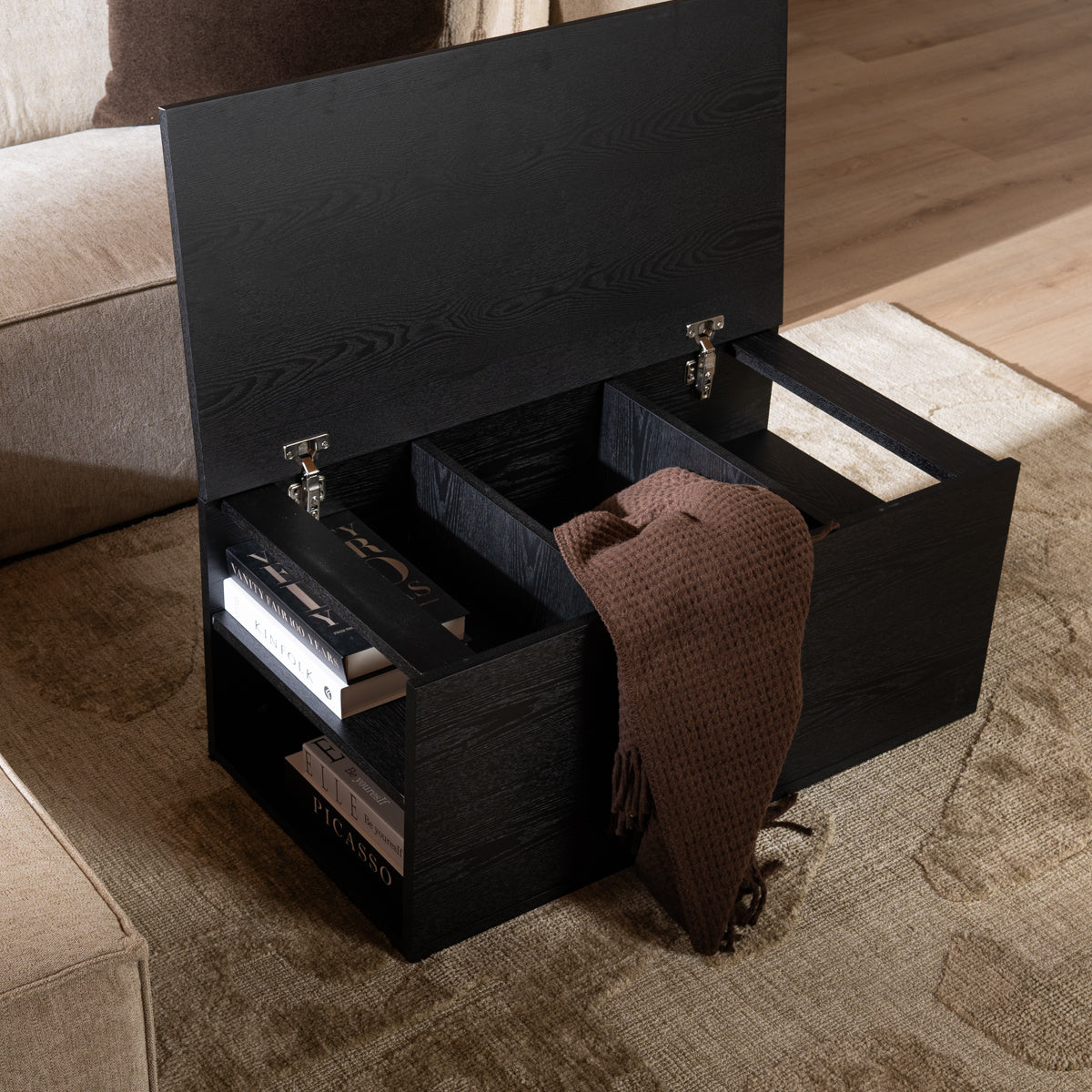 Side table Jaxx black oak 88x46 cm oak veneer