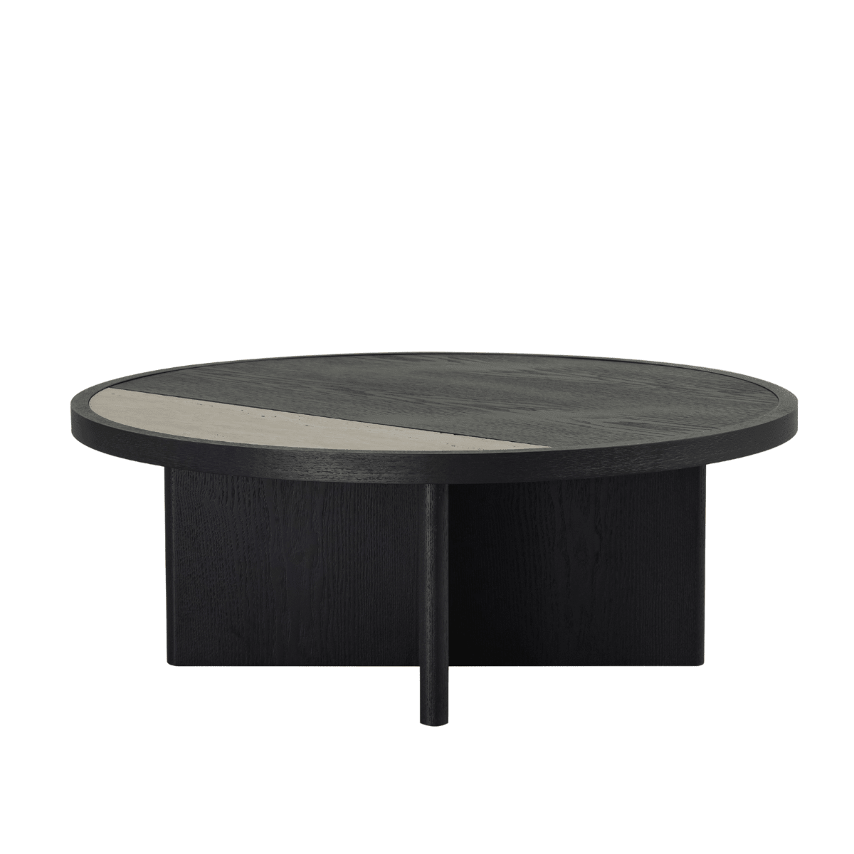 Salontafel Maeva Ø80 cm zwart eiken Eikenfineer