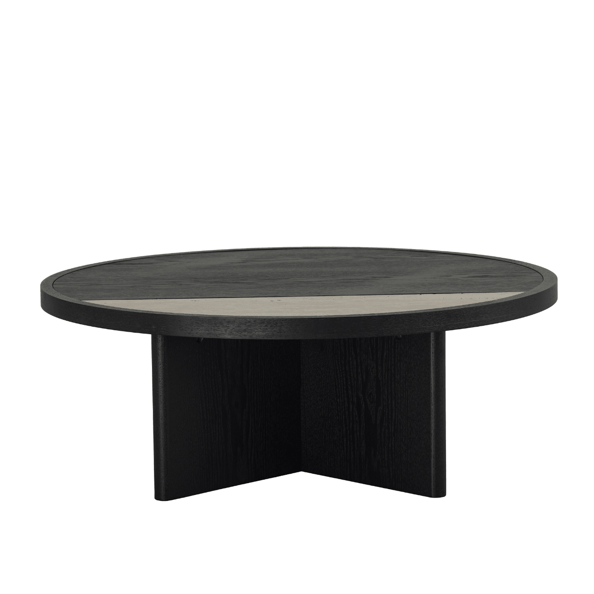 Salontafel Maeva Ø80 cm zwart eiken Eikenfineer