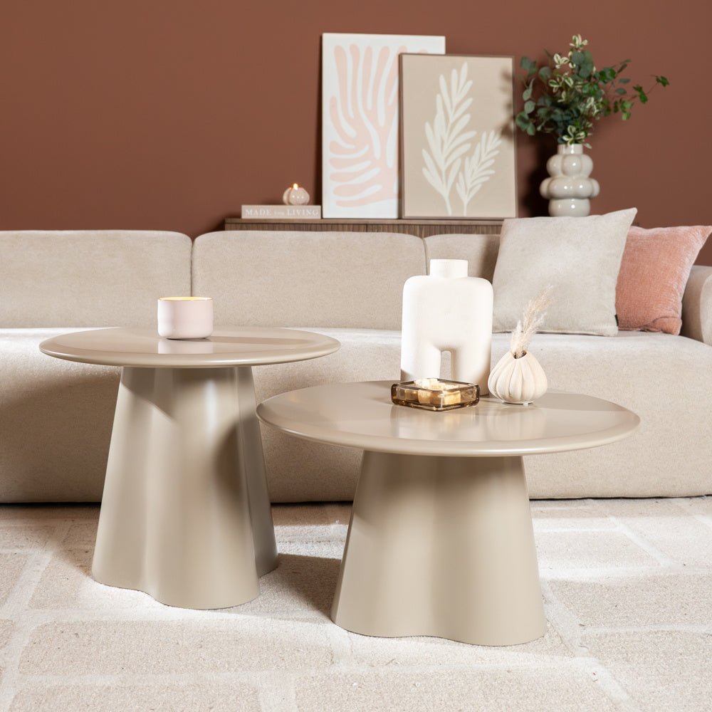 Salontafel Orion rond ø70 cm taupe MDF