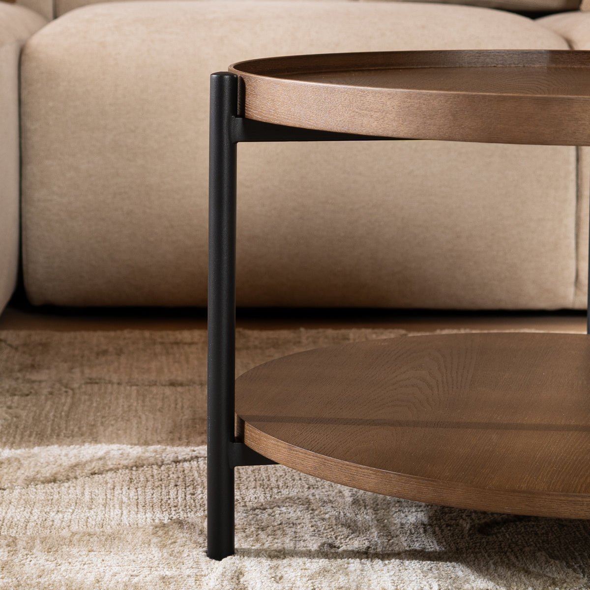 Rio coffee table Ø58 cm rustic oak veneer