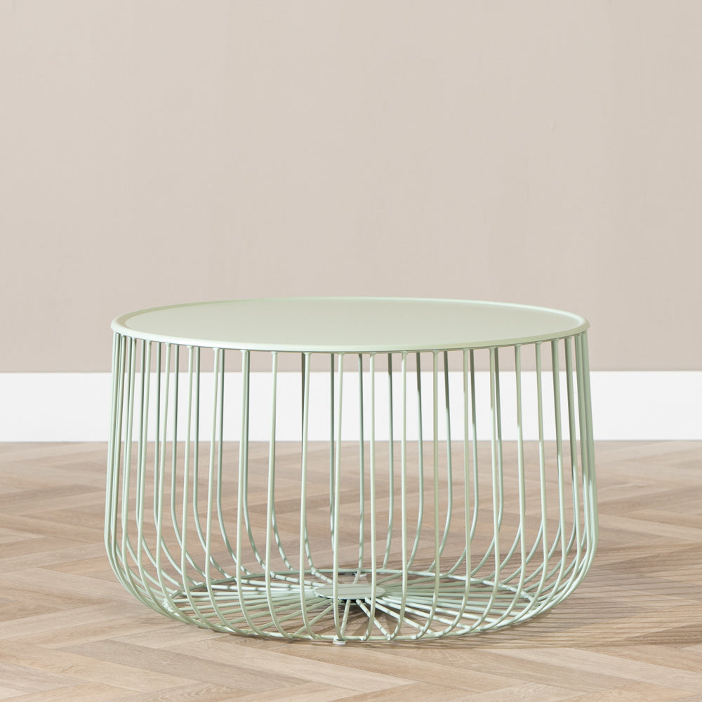 Coffee table Senna metal light green Green