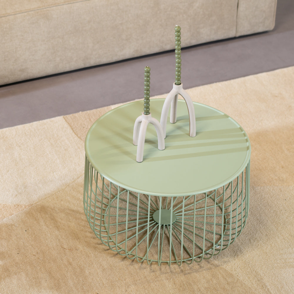 Coffee table Senna metal light green Green