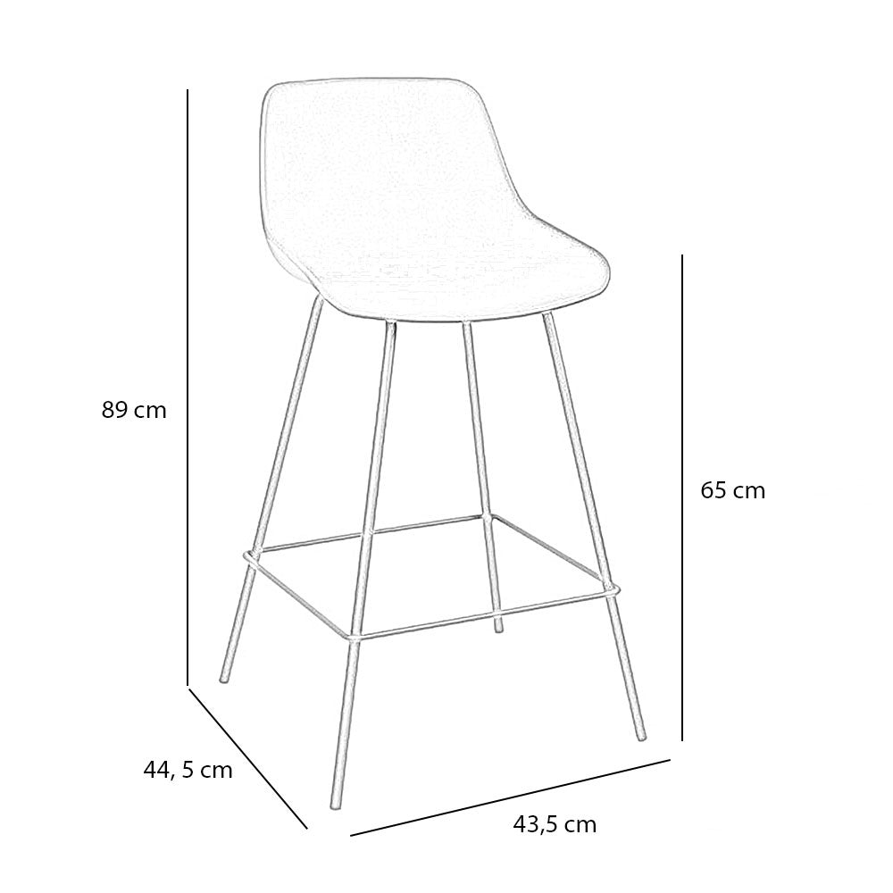 Scandinavian bar stool Dani white 65 cm - image 5