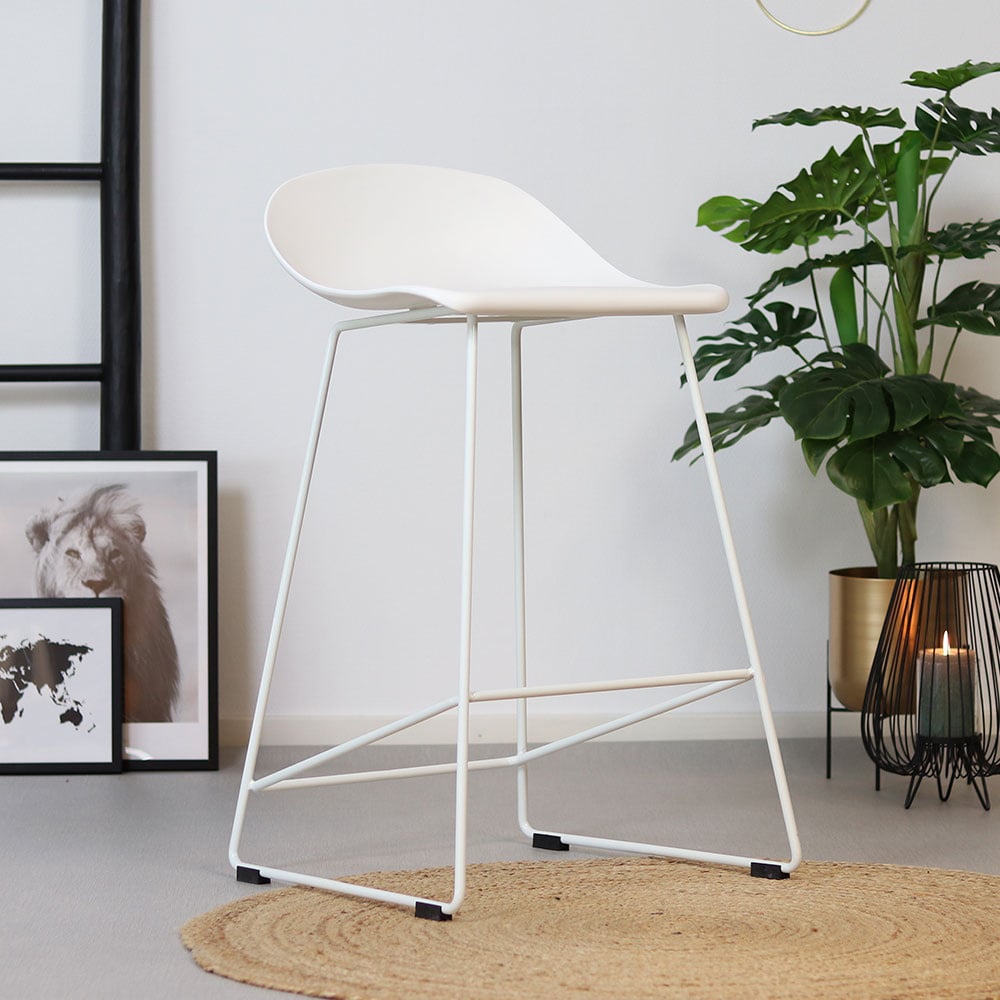 Scandinavian Barstool Ellen white 66cm - image 1