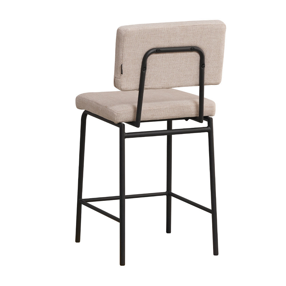 Scandinavian bar stool Aspen beige recycled fabric 64-77 cm - image 8