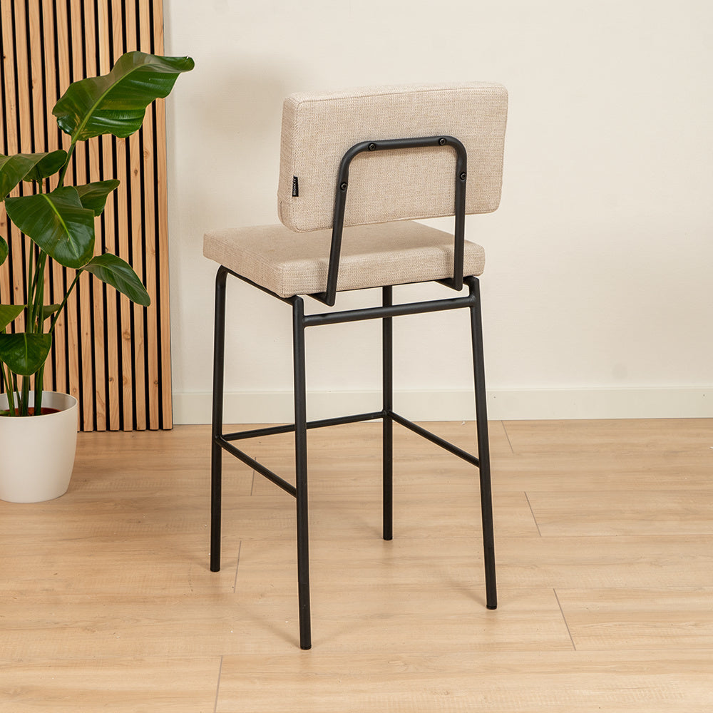 Scandinavian bar stool Aspen beige recycled fabric 64-77 cm - image 3