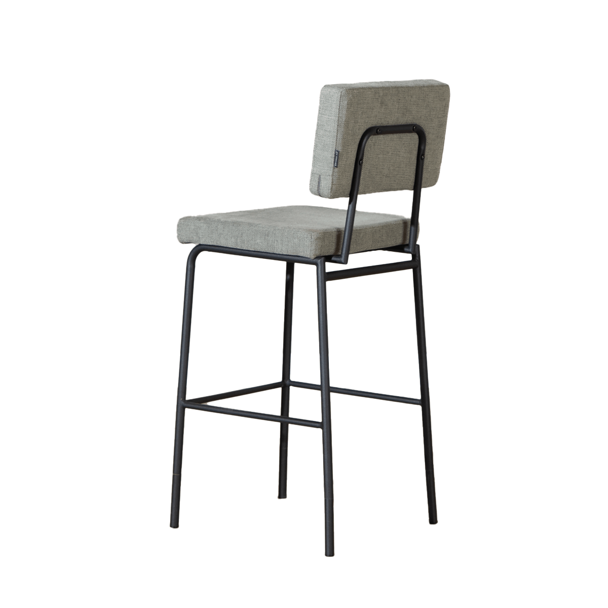 Scandinavian bar stool Aspen green recycled fabric 64-77 cm Recycled polyester 47 cm wide
