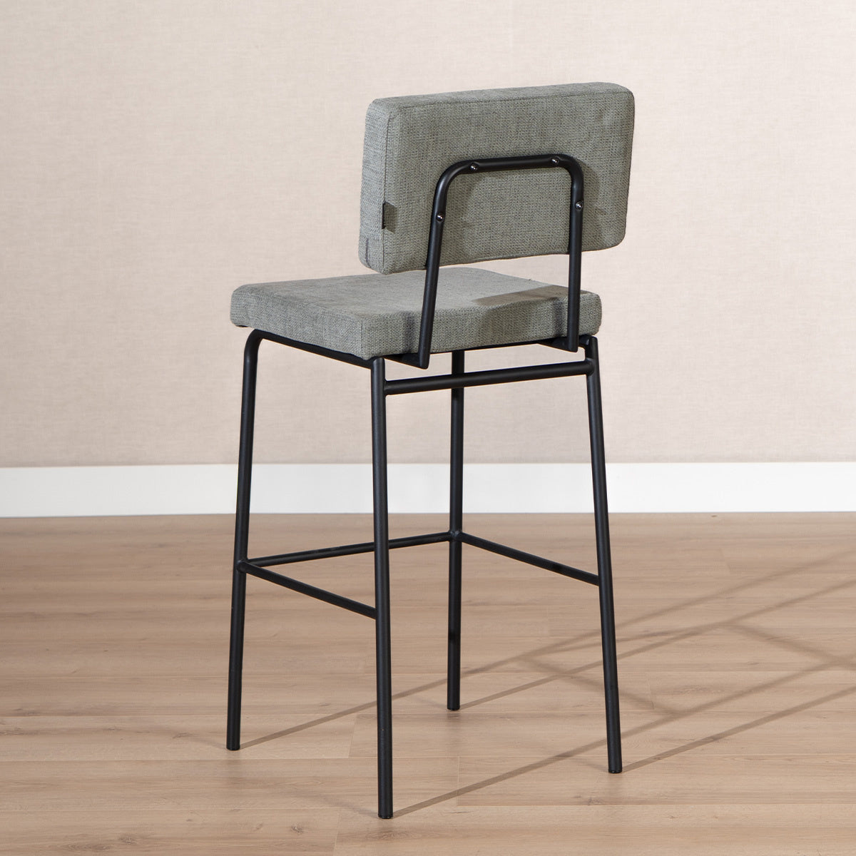 Scandinavian bar stool Aspen green recycled fabric 64-77 cm Recycled polyester 47 cm wide