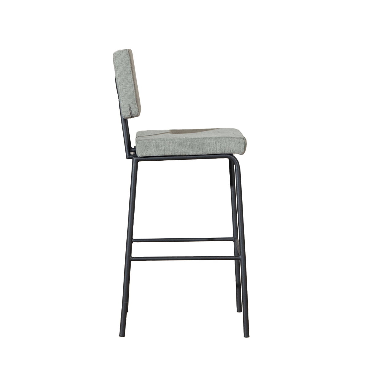 Scandinavian bar stool Aspen green recycled fabric 64-77 cm Recycled polyester 47 cm wide