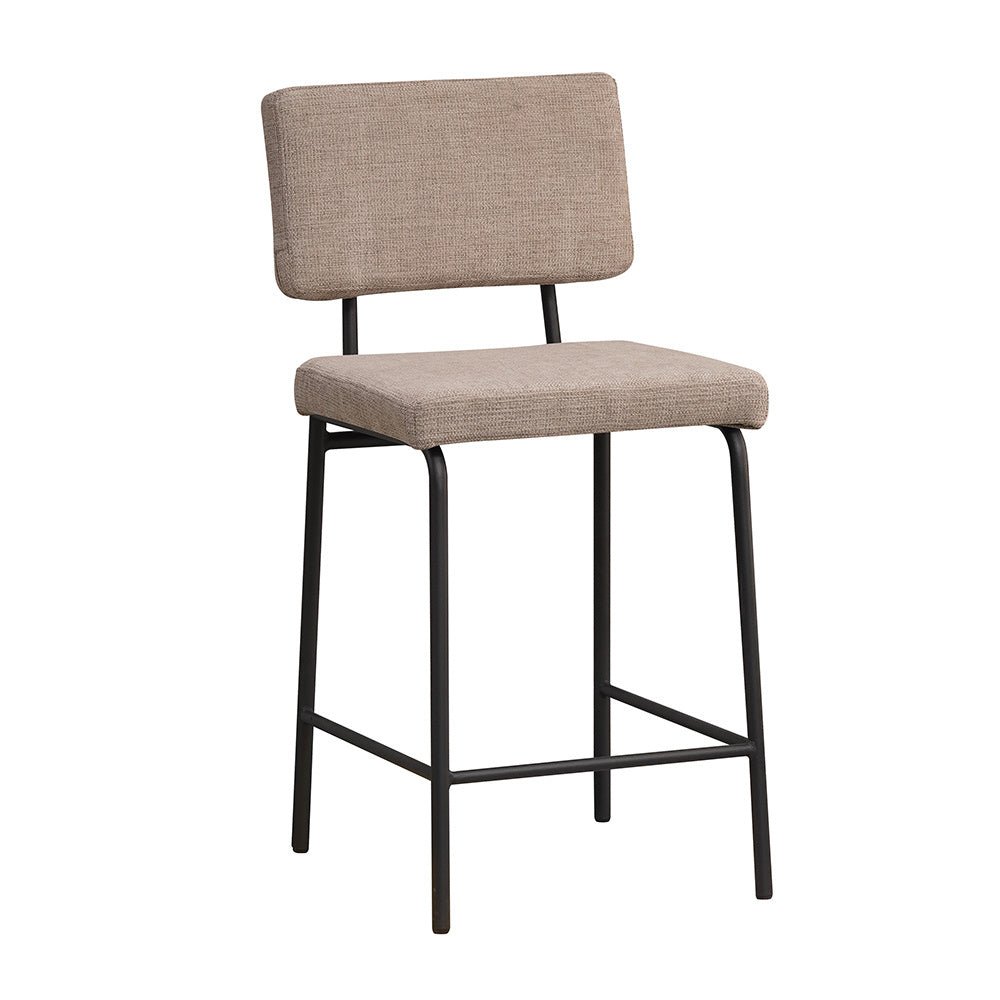 Scandinavian bar stool Espen taupe recycled fabric 64-77 cm Recycled polyester 47 cm wide