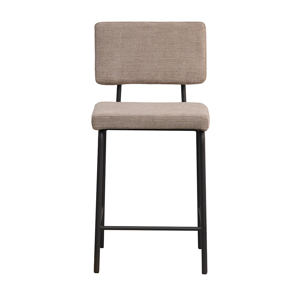 Scandinavian bar stool Espen taupe recycled fabric 64-77 cm Recycled polyester 47 cm wide