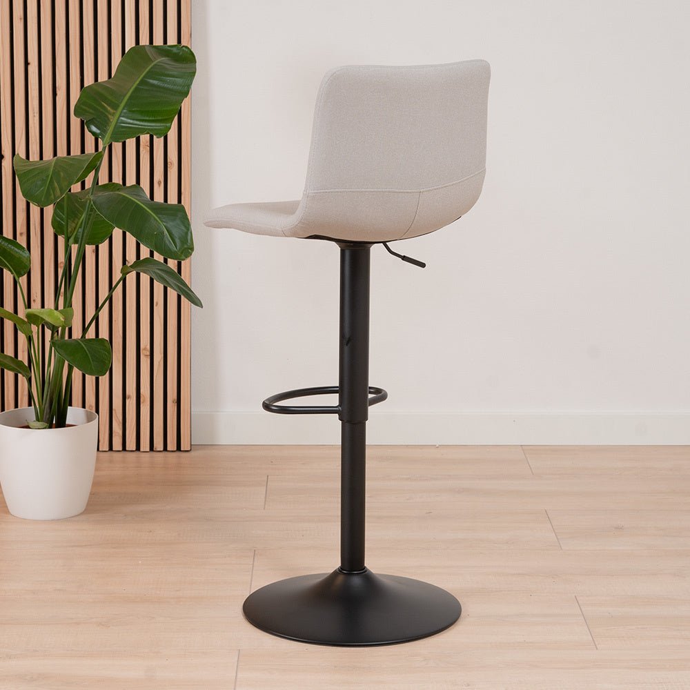 Scandinavian bar stool Eva swivel recycled fabric gray 60-76 cm - image 4