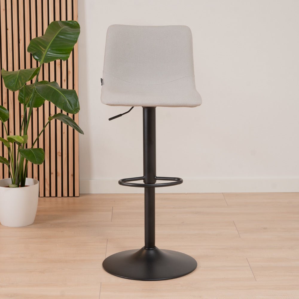Scandinavian bar stool Eva swivel recycled fabric gray 60-76 cm - image 3