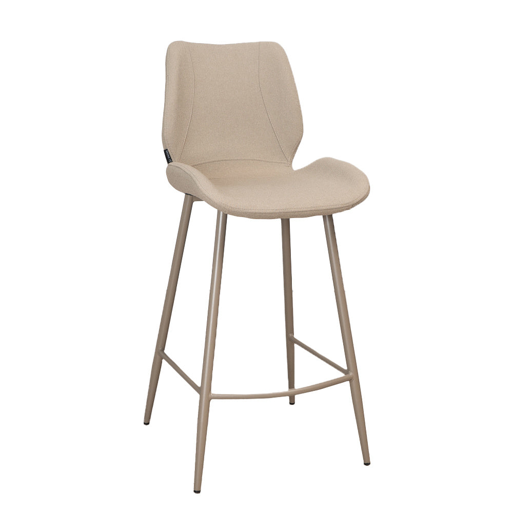 Scandinavian bar stool Jena taupe recycled fabric 69 cm Recycled polyester