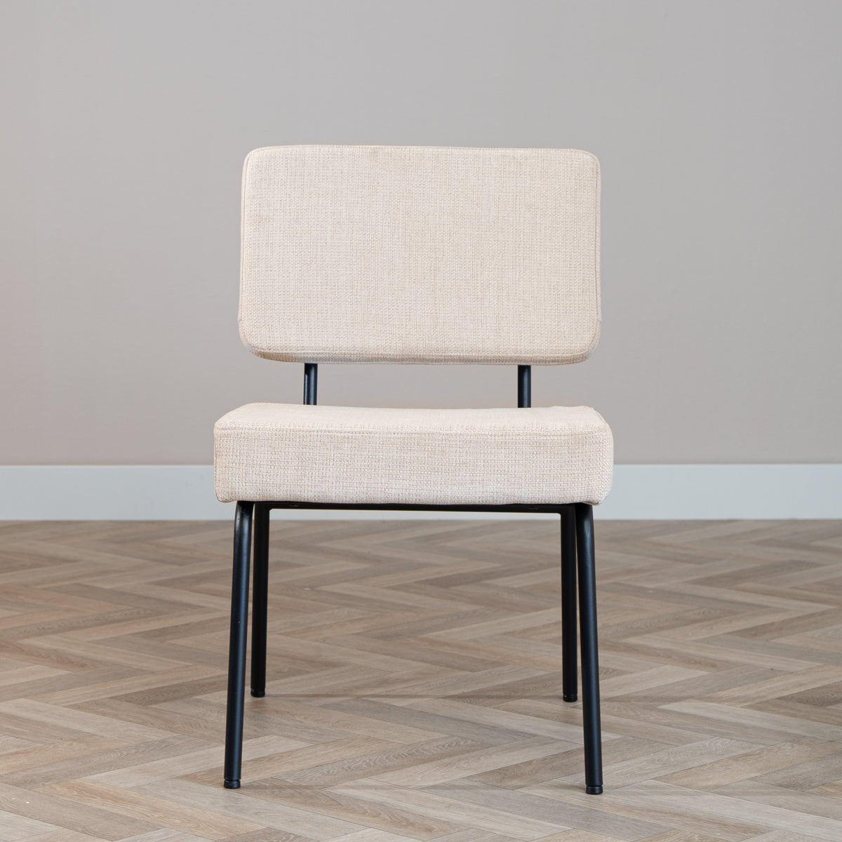Scandinavian dining room chair Aspen beige recycled fabric - image 2