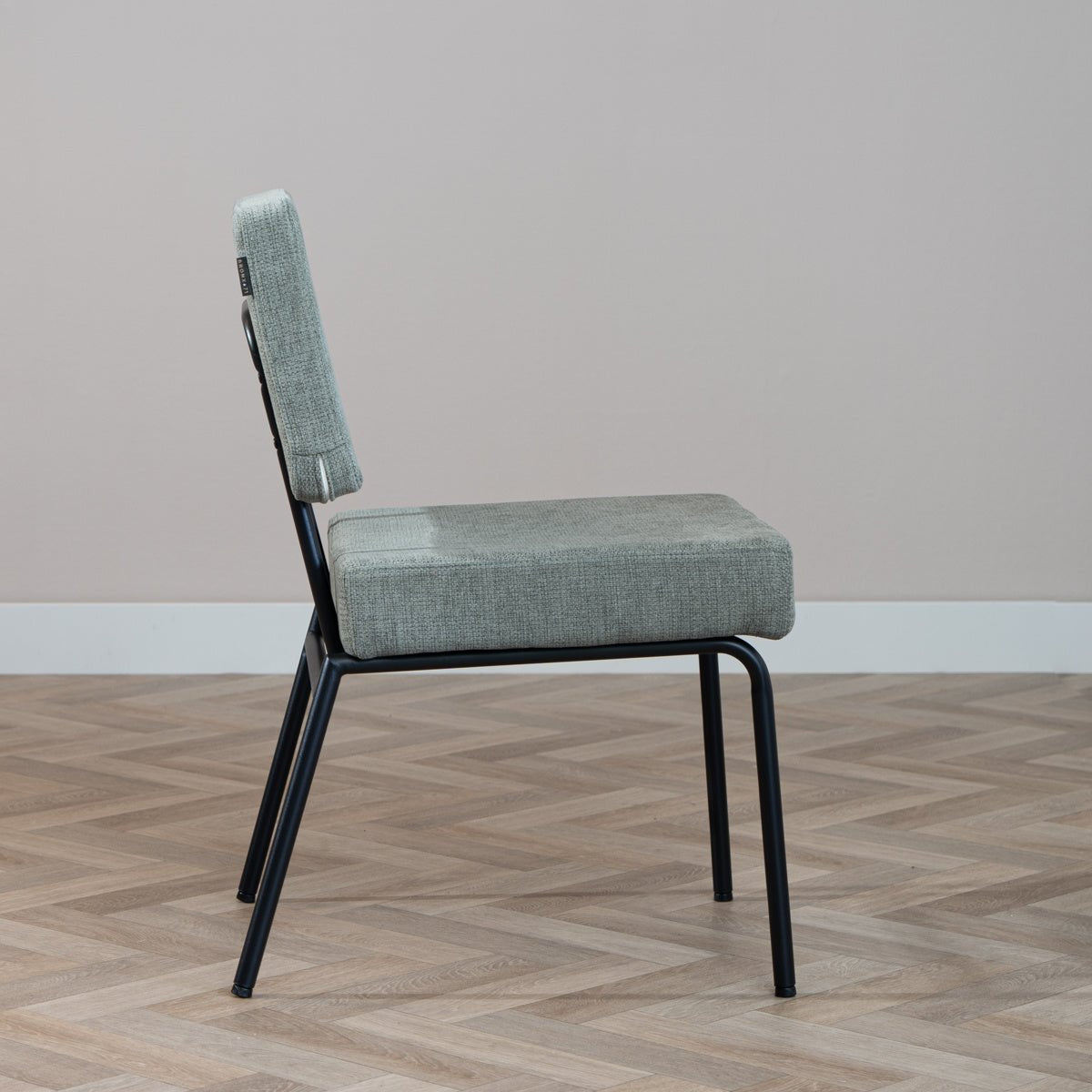 Scandinavian dining room chair Aspen green recycled fabric - image 3